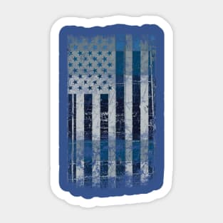 Vintage Blue American Flag Sticker